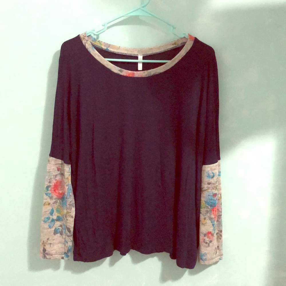 Navy blue shirt with sweater qualities